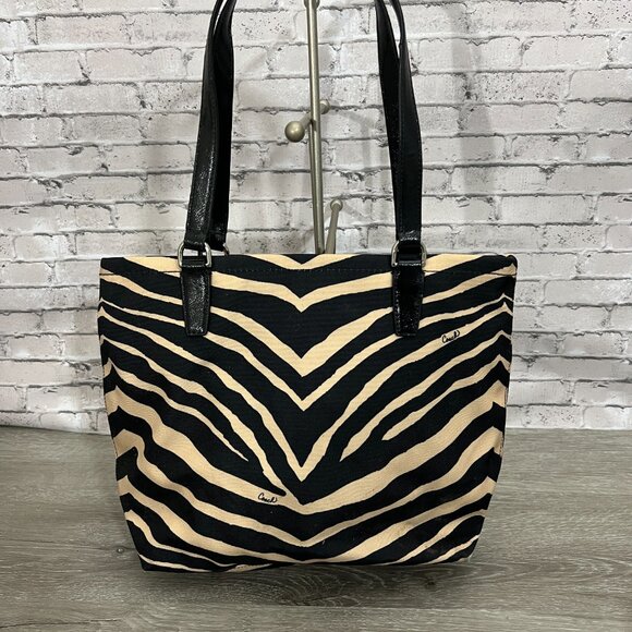 COACH ZEBRA NYLON TOTE/ SHOULDER BAG - Picture 3 of 7